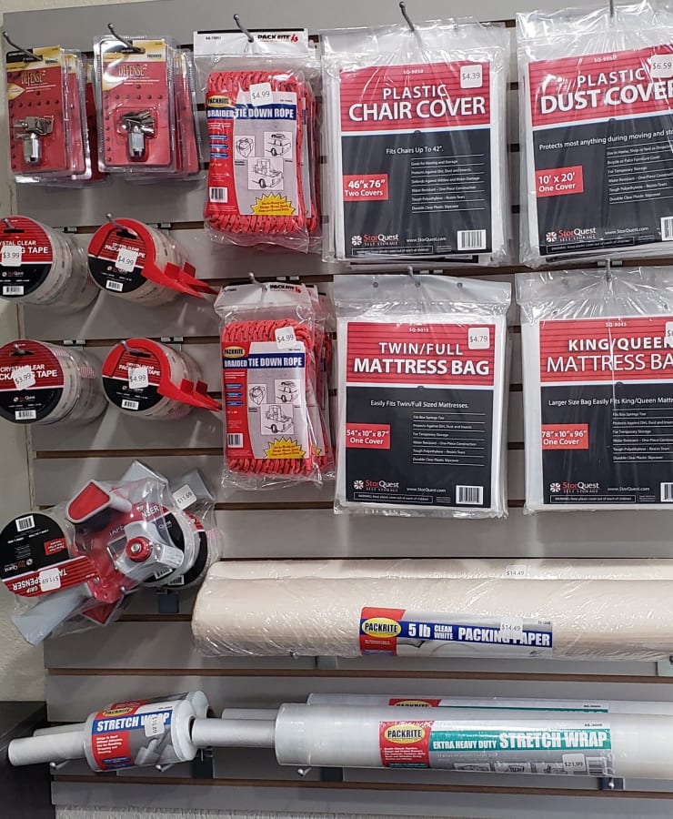 Packing supplies sold at StorQuest Express Self Service Storage in Sacramento, California