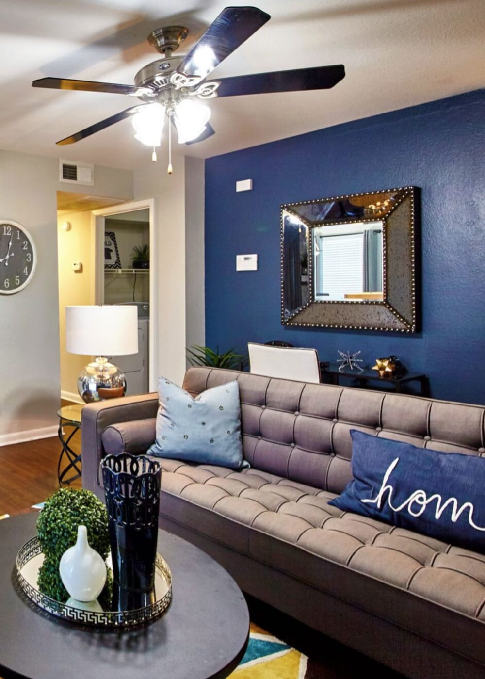 Spacious living room at South Pointe in Dallas, Texas