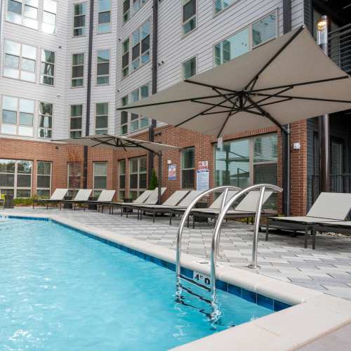 Sparkling swimming pool at Terrazzo in Durham, North Carolina
