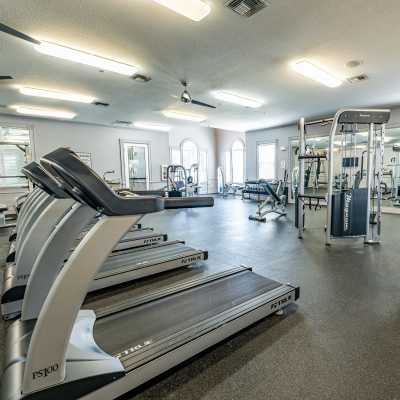 Well-equipped fitness center at Century Capital City, Tallahassee, Florida