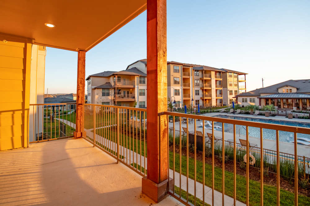 Spacious balconies at Cypress Creek at Stoney Ridge in Del Valle, Texas