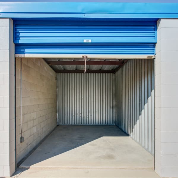 Inside a storage unit at StorQuest Economy Self Storage in Salt Lake City, Utah