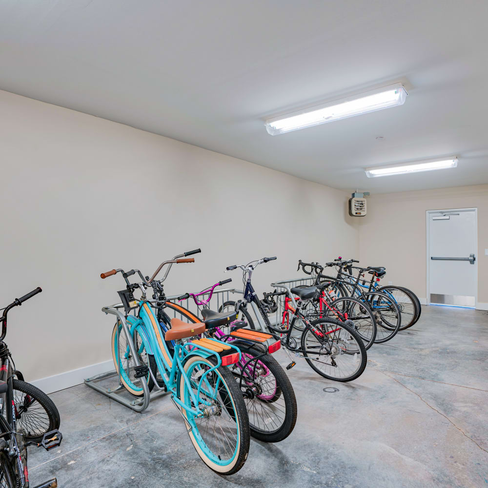 Bike storage area at Pleasant Valley Apartments, Groton, Connecticut