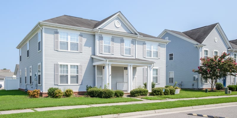 Exterior view of homes at The Village at Whitehurst Farm in Norfolk, Virginia