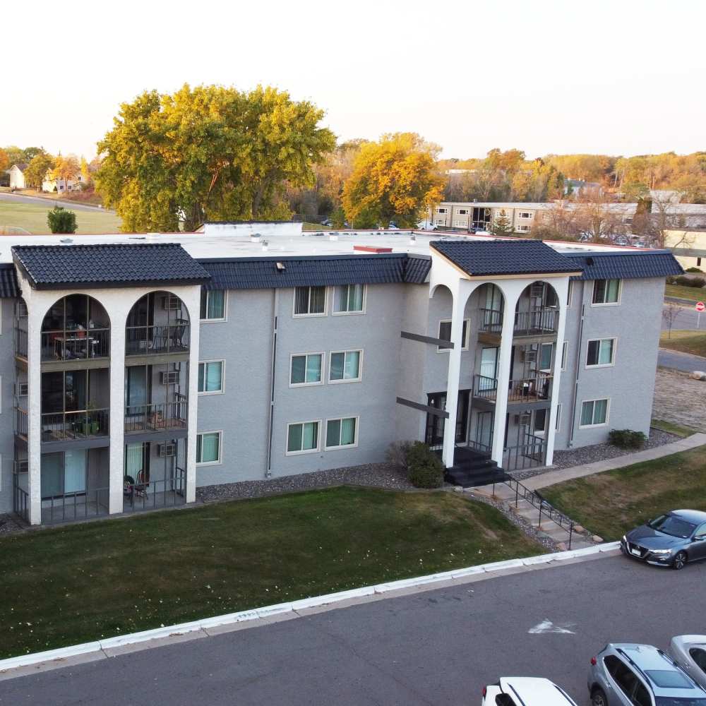 Exterior shot of apartments at Morada in Crystal, Minnesota