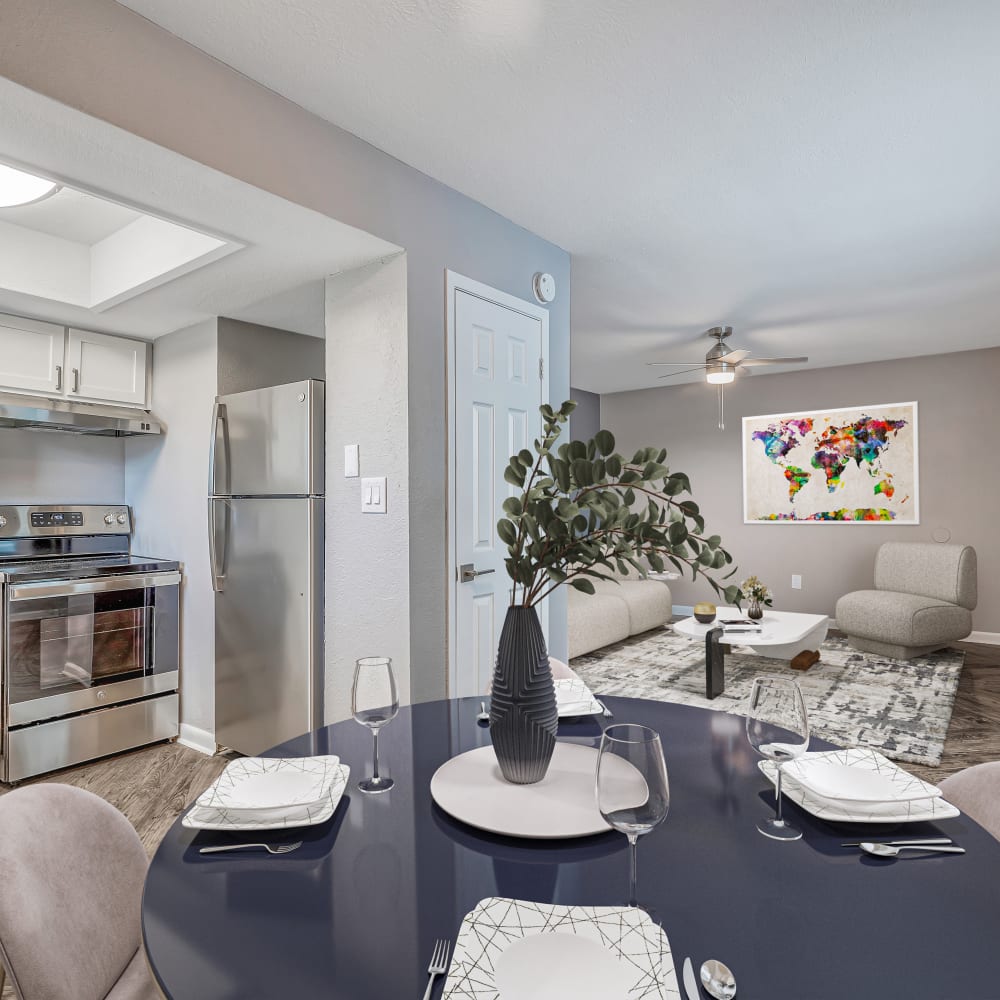 Dining area at Bayside Villas in Panama City, Florida