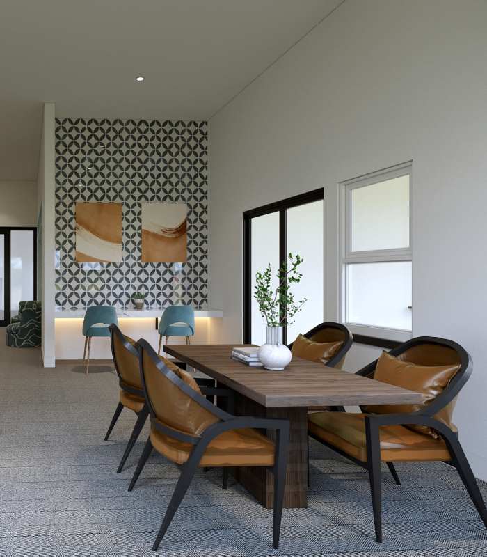 Indoor seating space at Silo Creek Apartments in Lafayette, Louisiana