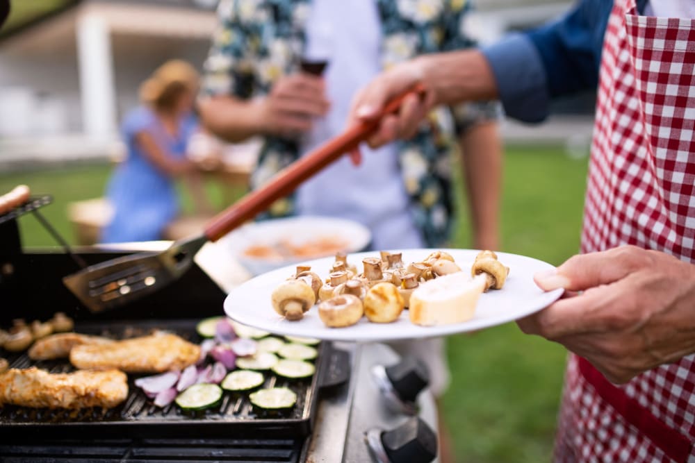 Residents barbequing at Chesterfield Flats, North Chesterfield, Virginia