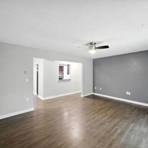 Unfurnished living room at North River Landing in Elkhart, Indiana