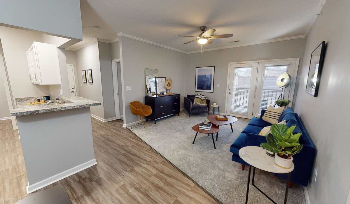 Spacious living room with couch at Burlington Oaks in Burlington. KY