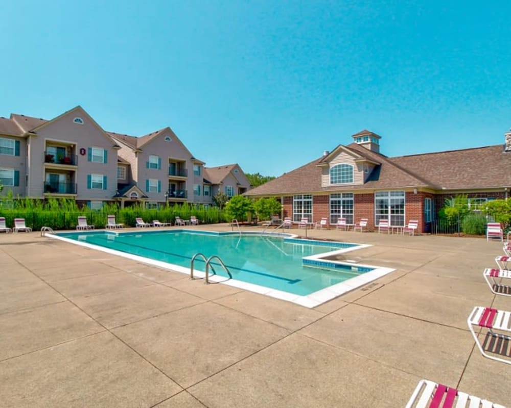 Sparkling swimming pool at Stratford Place at Brownstown, Brownstown, Michigan