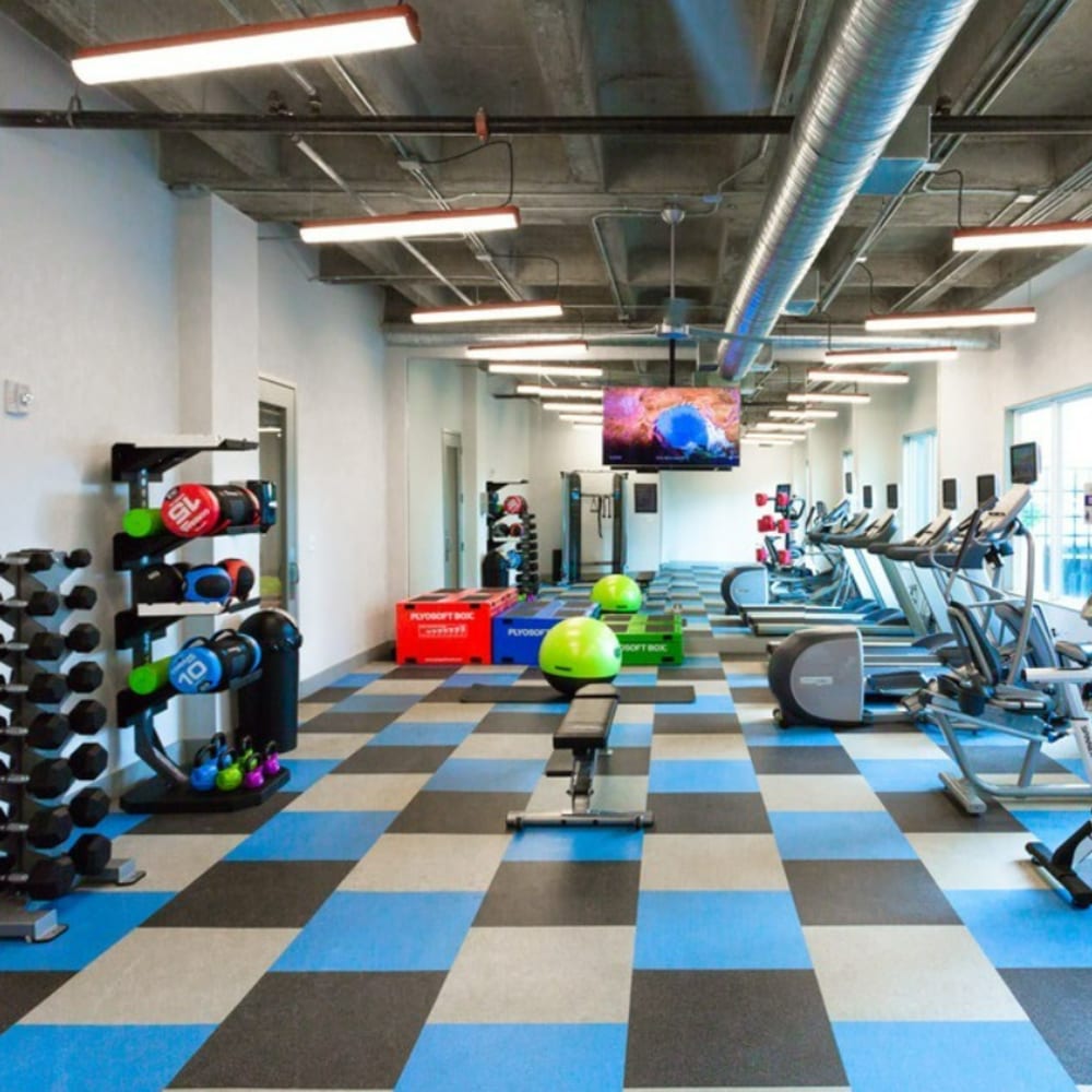 Workout room at The Byron on Peachtree in Atlanta, Georgia