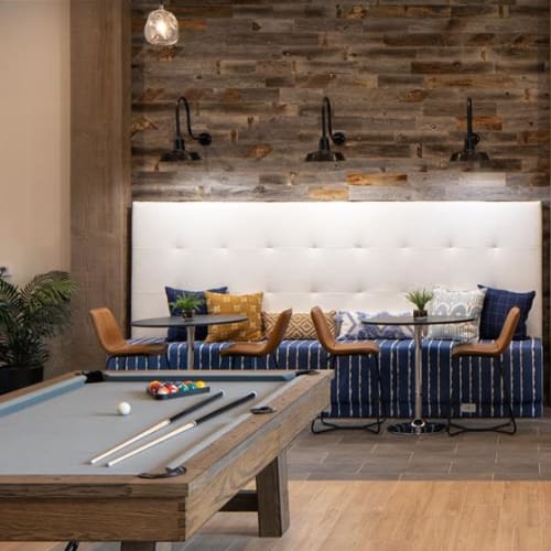 Pool table in the clubhouse at Luna at Lake Shadow in Maitland, Florida
