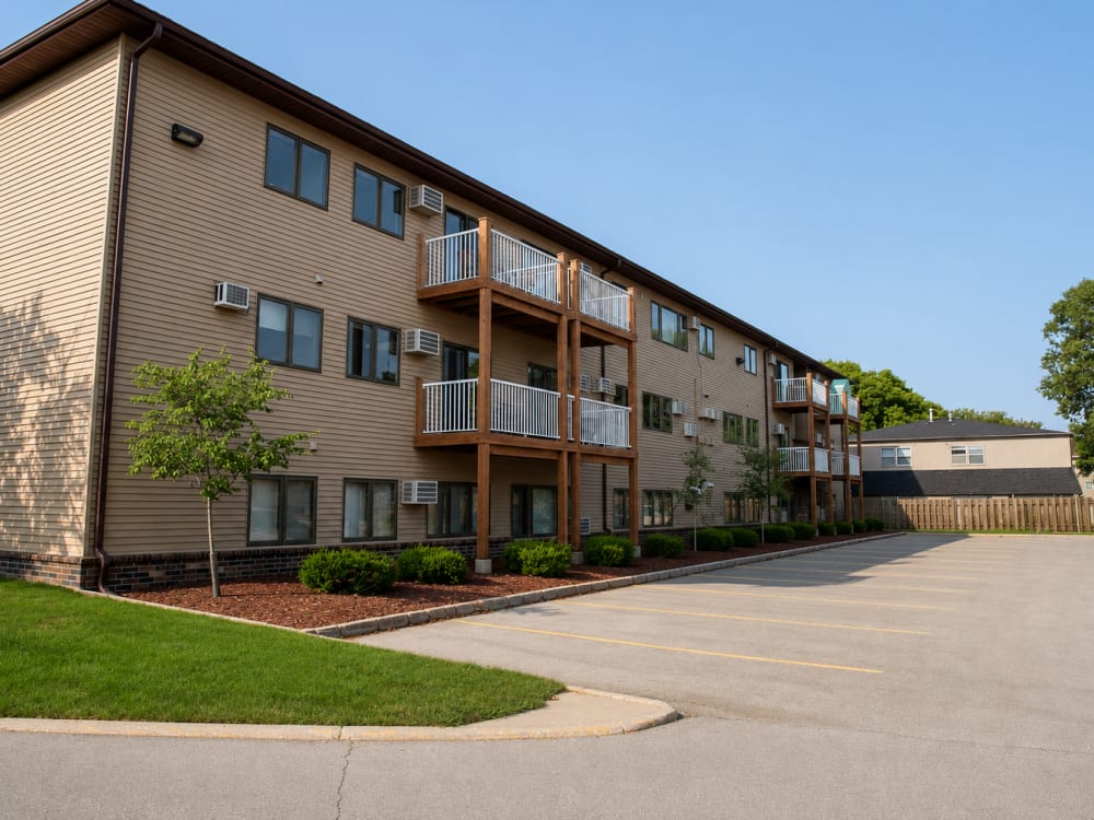 Community parking area at Riverbirch in Ames, Iowa