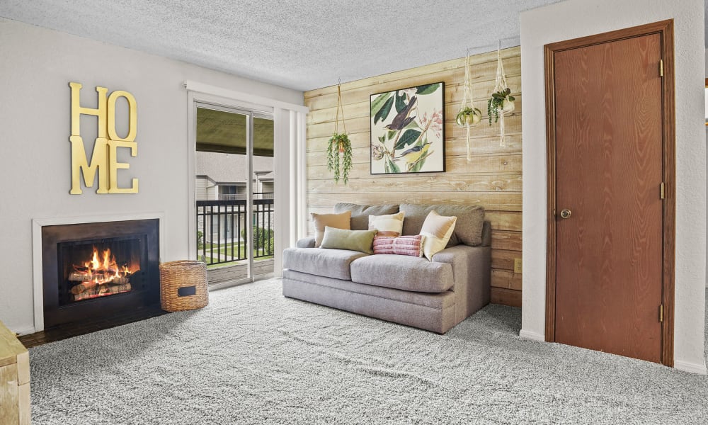 Living room at Aspen Park Apartments in Wichita, Kansas