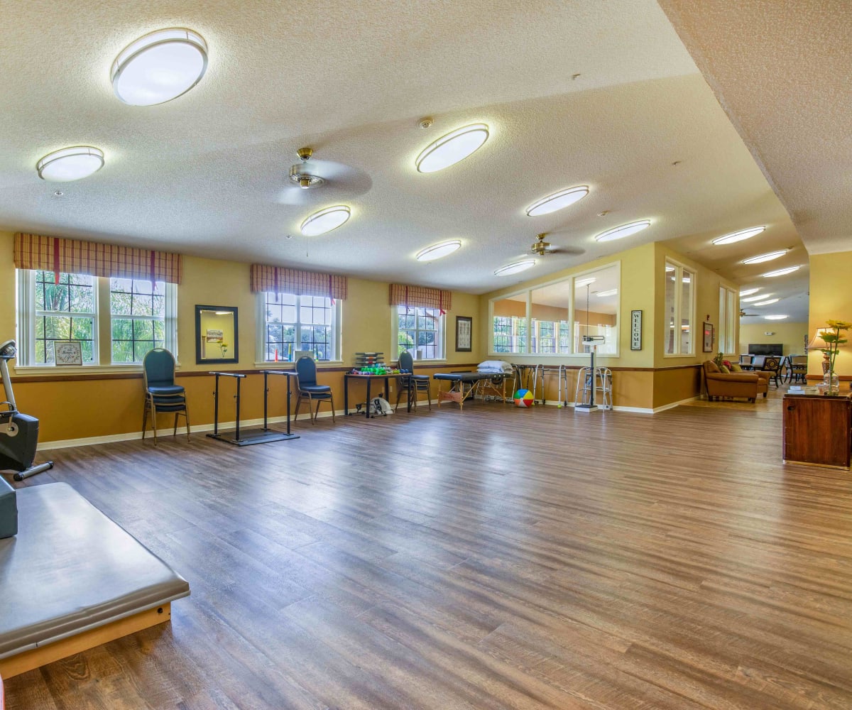 Fitness center at Sun City Senior Living in Ruskin, Florida