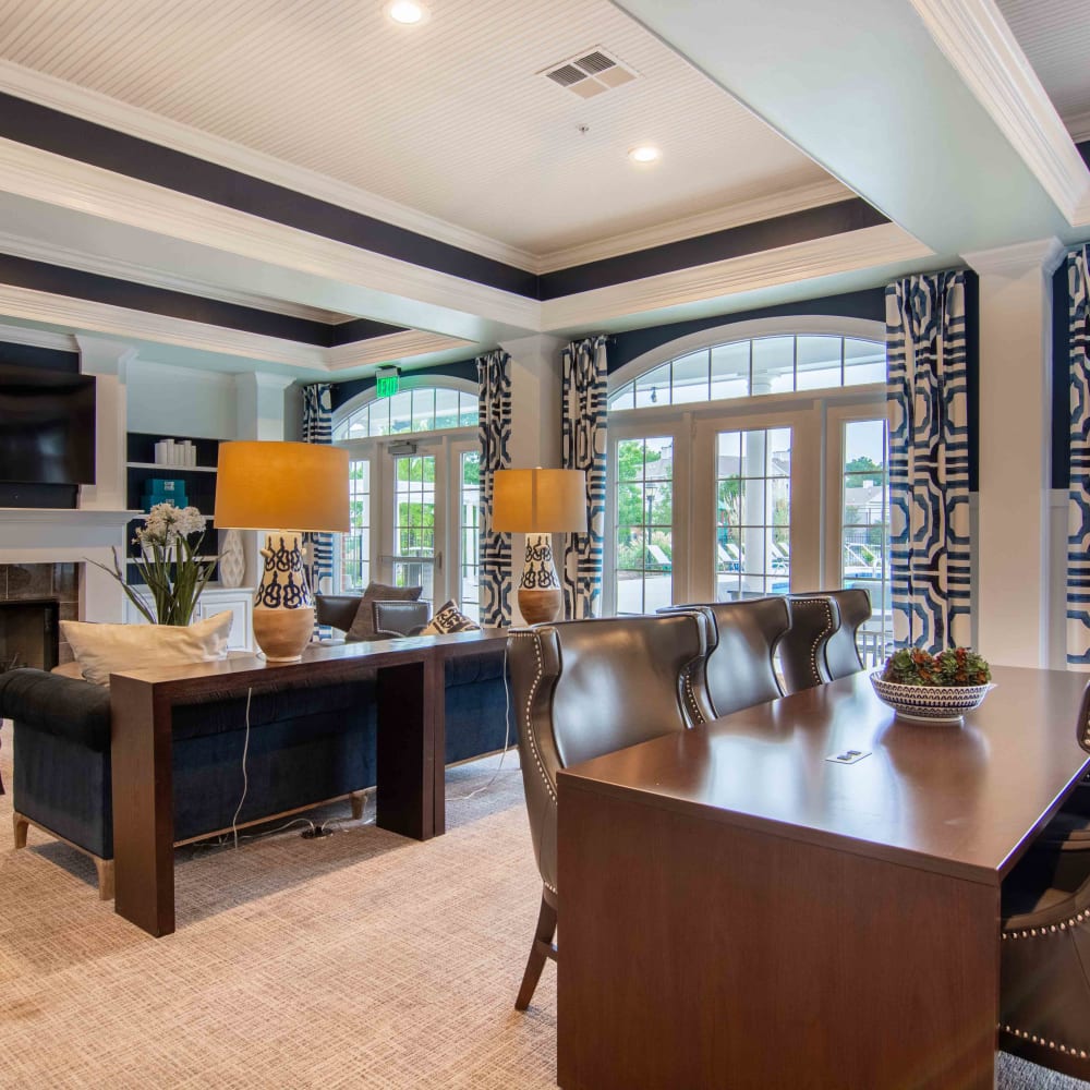 A sectional couch in a living room at River Forest in Chester, Virginia