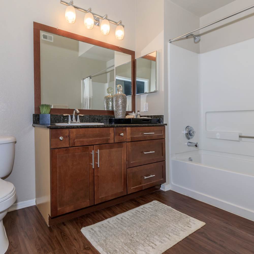 Bathroom with vanity at One Belmar Place in Lakewood,Colorado