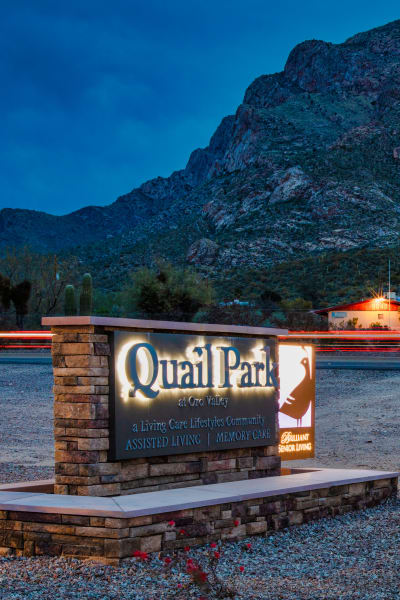 Scenic view of the landscape surrounding Quail Park of Oro Valley in Oro Valley, Arizona