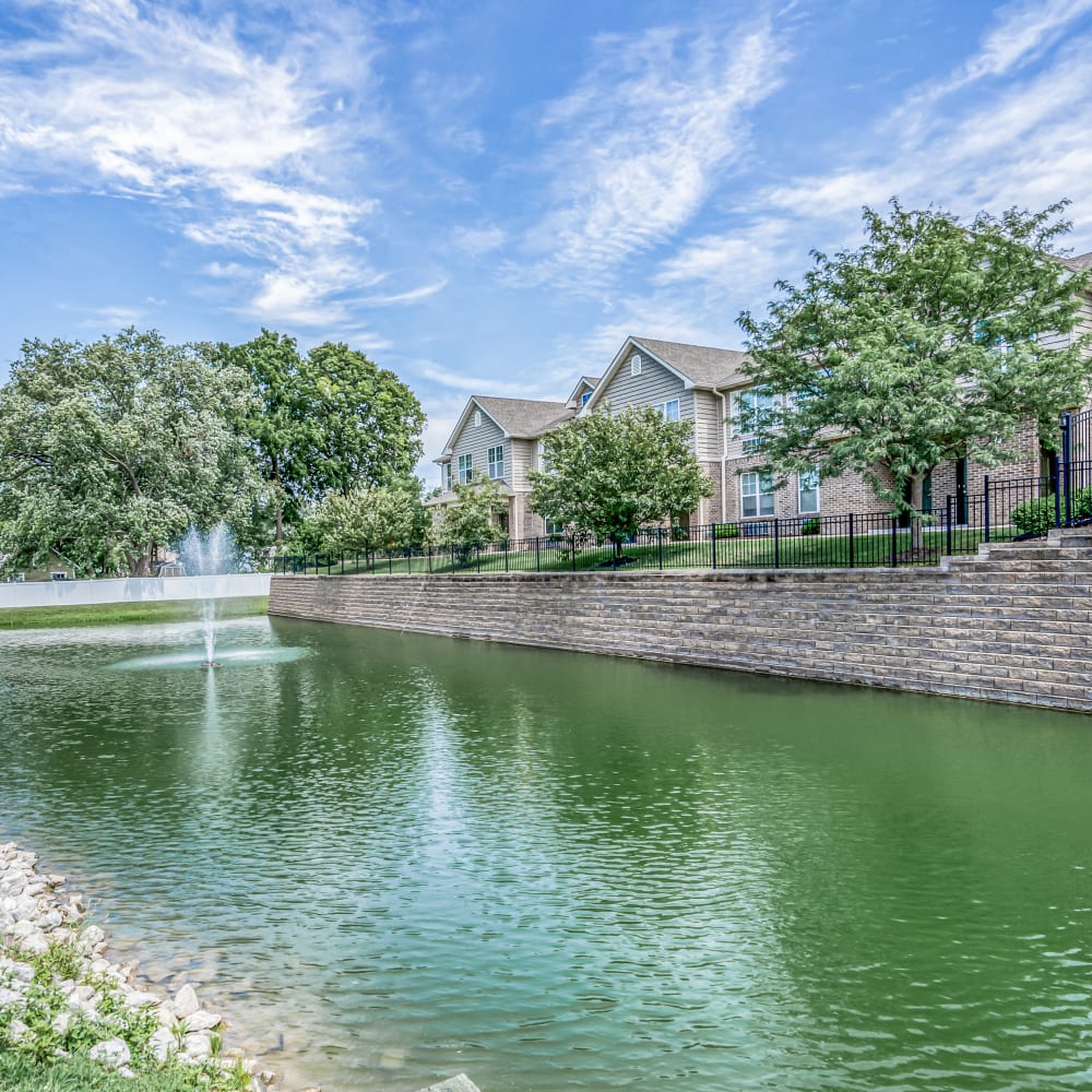 Beautiful lake with water feature at 5700 Madison, Indianapolis, Indiana