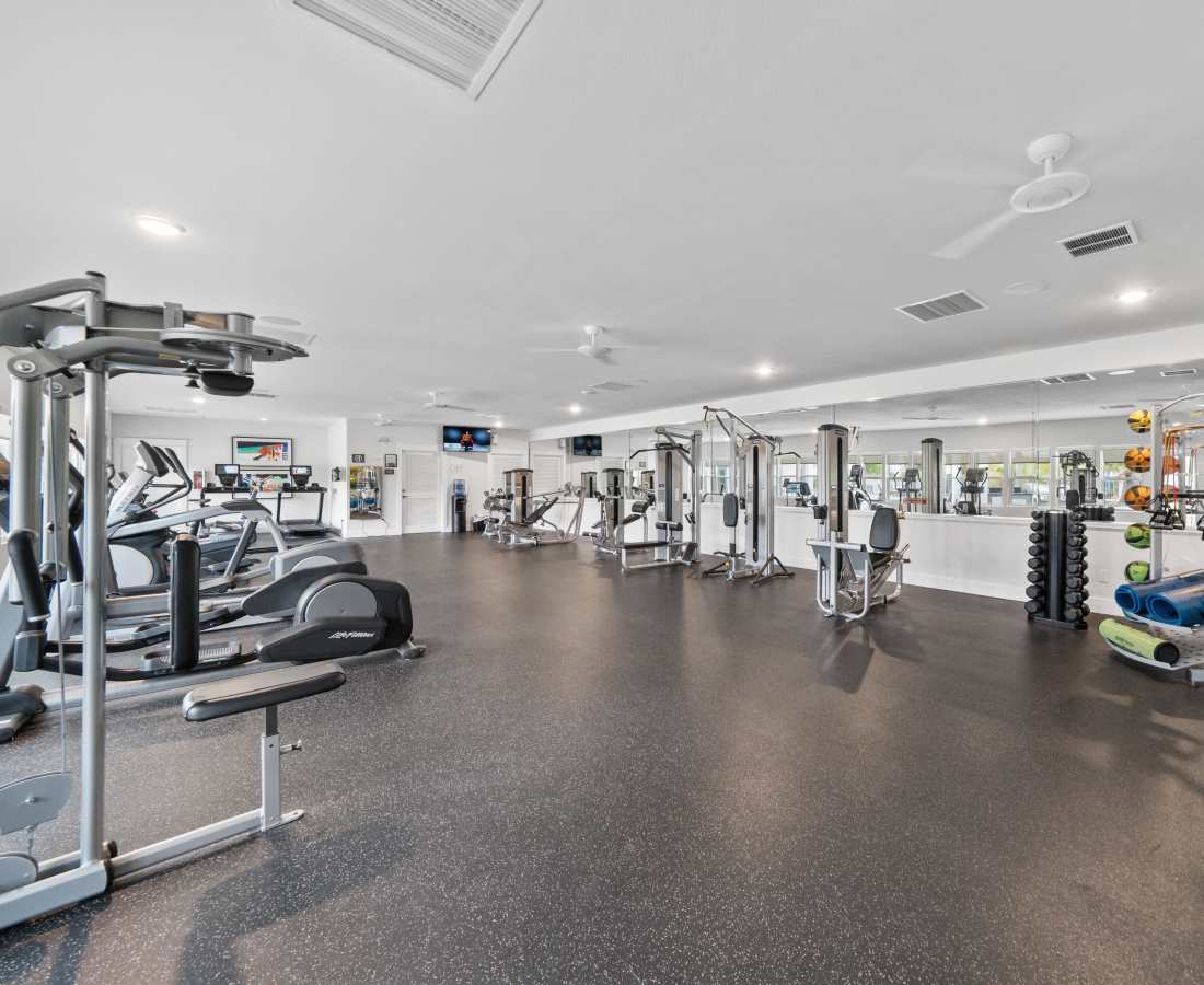 Spacious fitness center for the residents at Stanford Pointe in Panama City,Florida