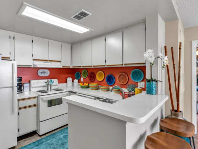An apartment kitchen at The Braxton in Palm Bay, Florida