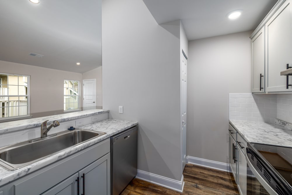 Kitchen with breakfast bar at Spring Meadow in Knoxville, Tennessee