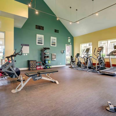 Well-equipped onsite fitness center at Sofi Sunnyvale in Sunnyvale, California