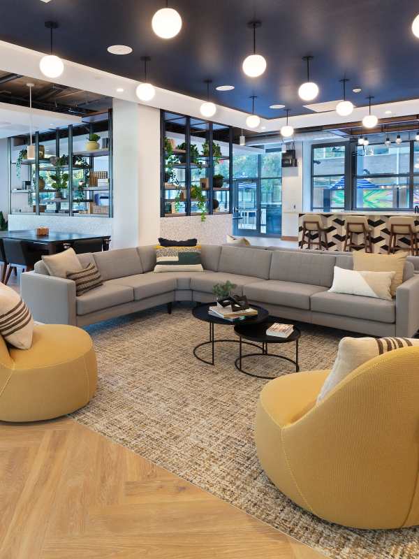 lounge seating in a clubhouse at The Blake, Alexandria, Virginia