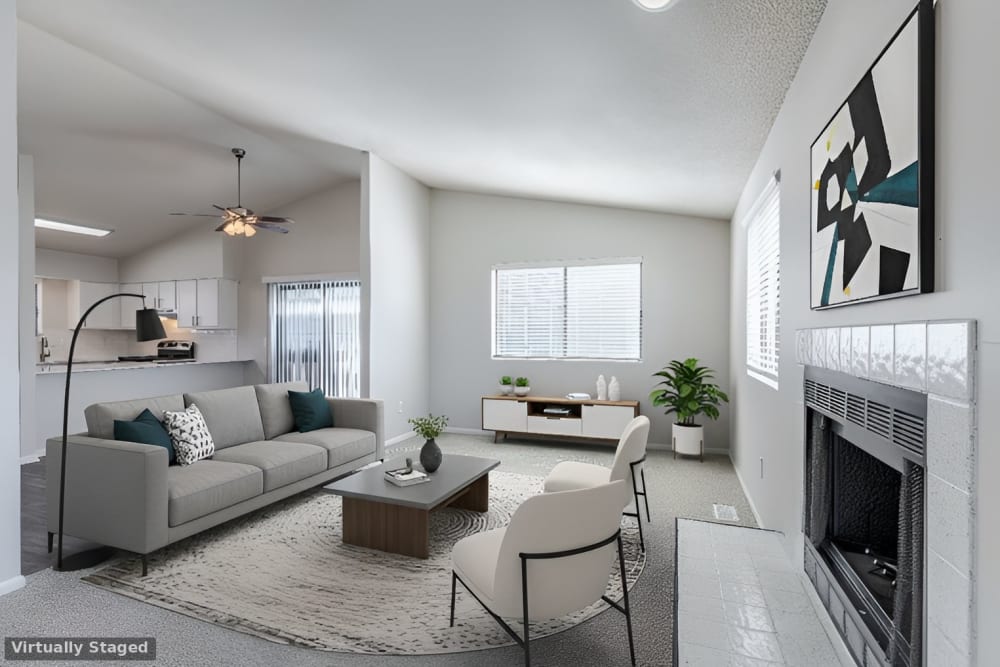Photo of staged living space.