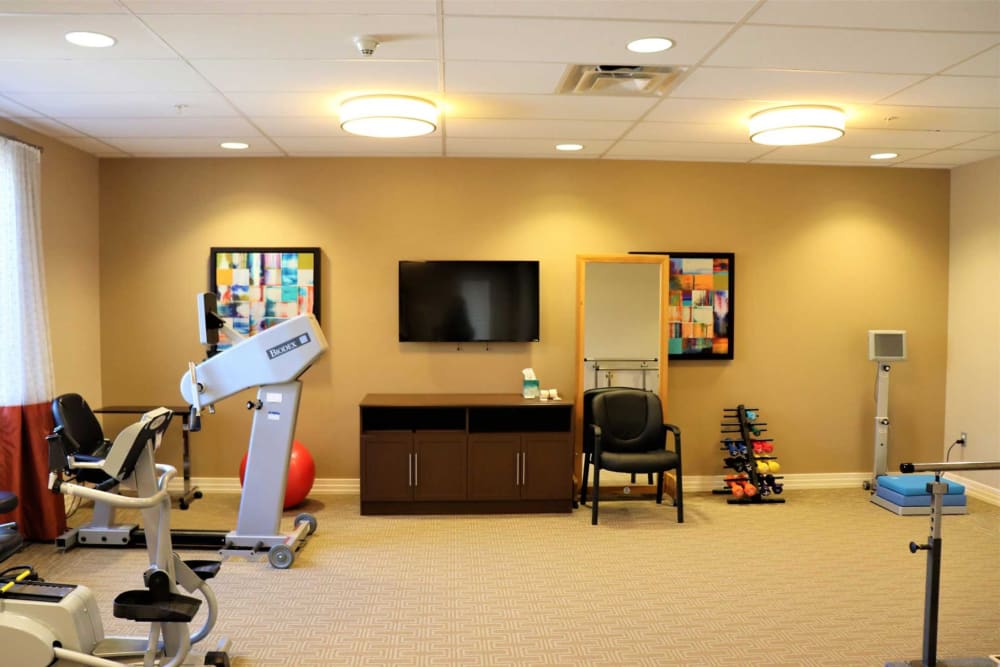 Exercise room at Savanna House in Gilbert, Arizona 