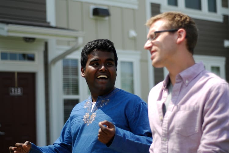 Residents walking around the neighborhood at Springs at Cobblestone Lake in Apple Valley, Minnesota