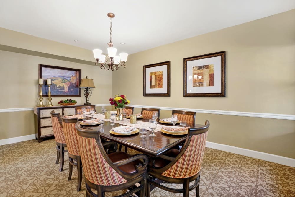 Private dining room at The Commons at Elk Grove in Elk Grove, California