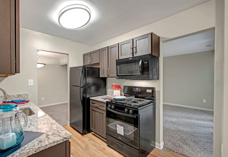 Fully equipped kitchen at West Springfield Terrace in Springfield, Virginia