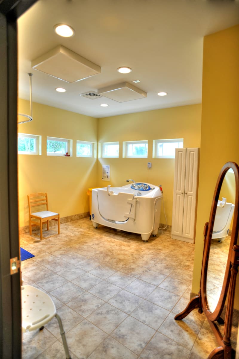 State of the art resident shower at The Residences on Forest Lane in Montello, Wisconsin