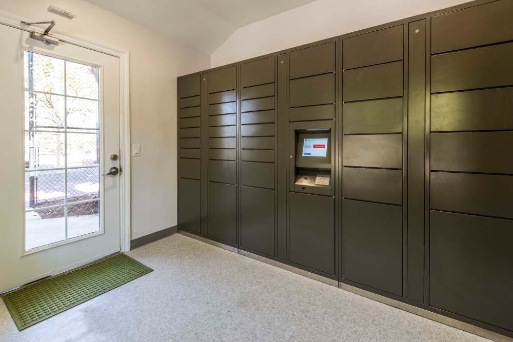 24-hour package lockers at Village Oaks in Chino Hills, California