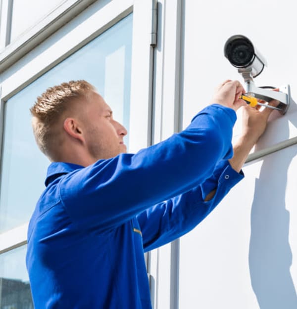 Installing new security cameras at Prime Storage in Saratoga Springs, NY