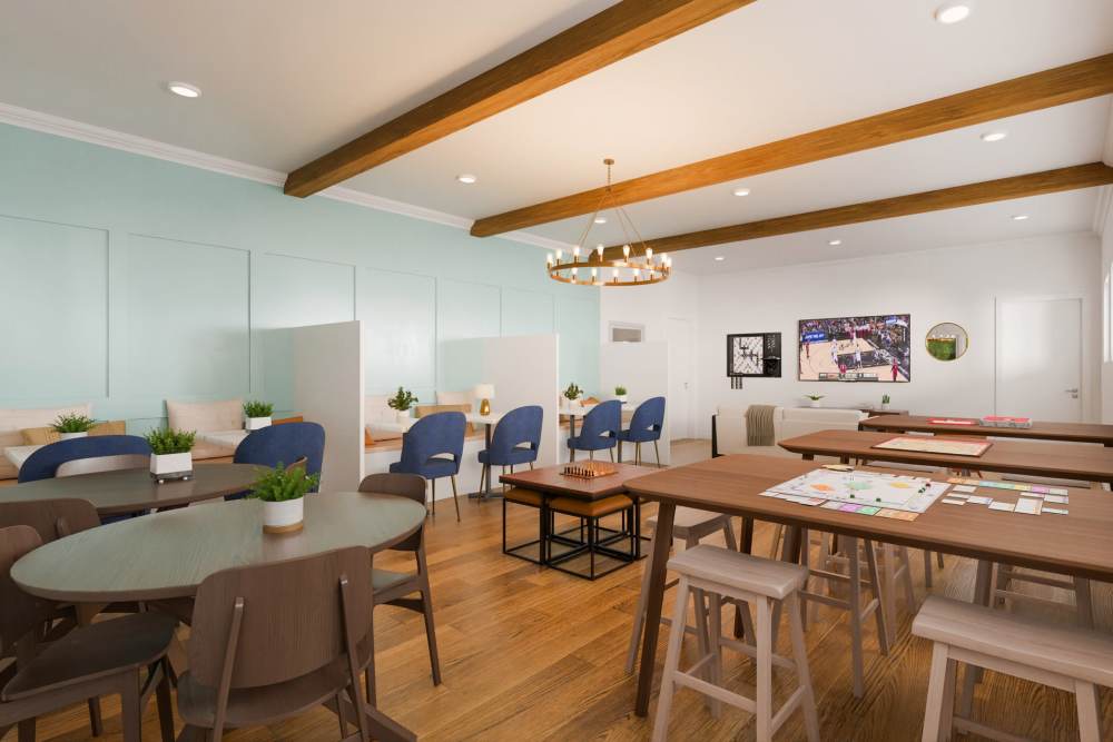 Bright open layout with stylish Furnished common area at Russ Town Crossing in Ruston, Louisiana