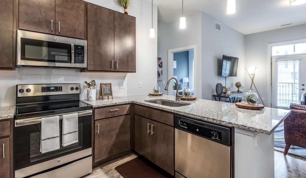 Kitchen at Echelon Luxury Apartments in Cincinnati, Ohio