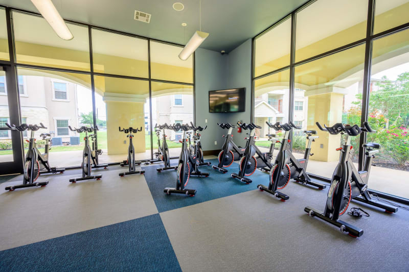 Fitness center at Pecan Springs Apartments in San Antonio, Texas