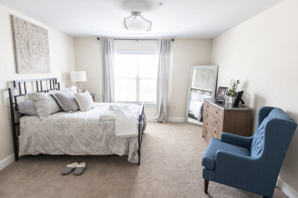 bedroom at The Wildwood Senior Living in Joplin, Missouri