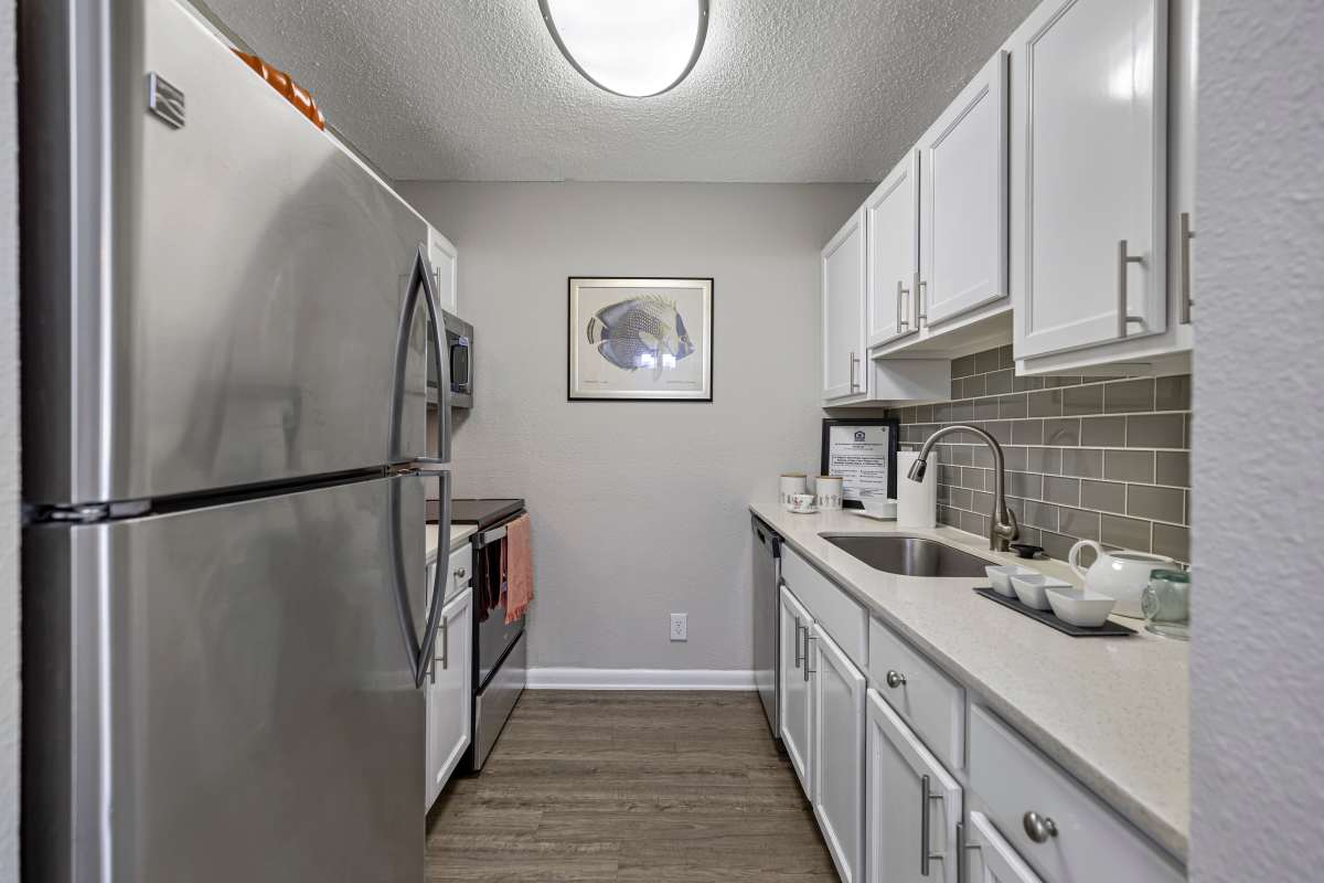 Upgraded kitchen at Stella Boca Raton Apartments, Boca Raton, Florida