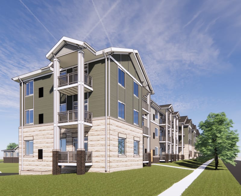 Exterior Rendering of The Sycamore of River Falls in River Falls, Wisconsin