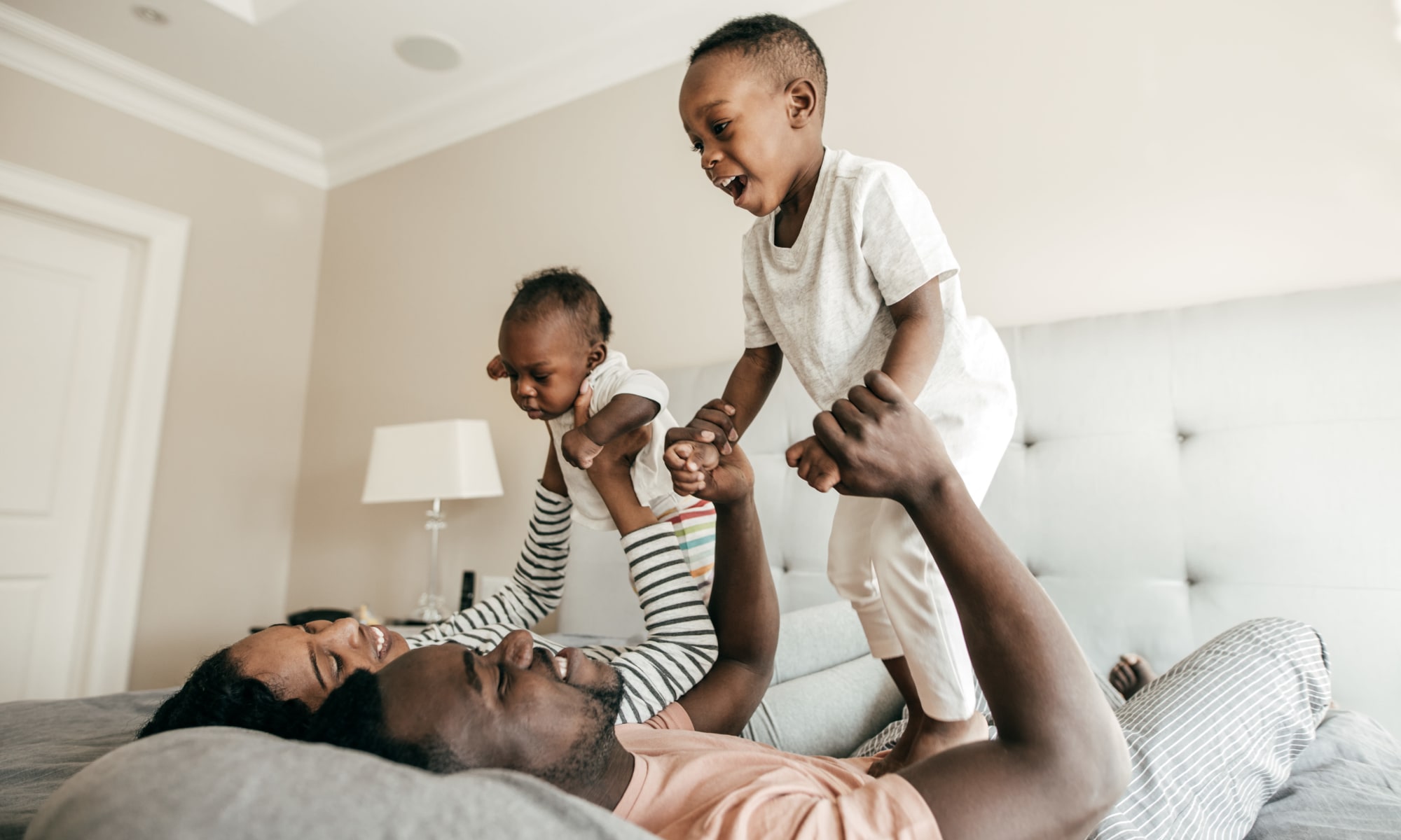 A family playing with their kids at Avilla Paseo in Phoenix, Arizona.