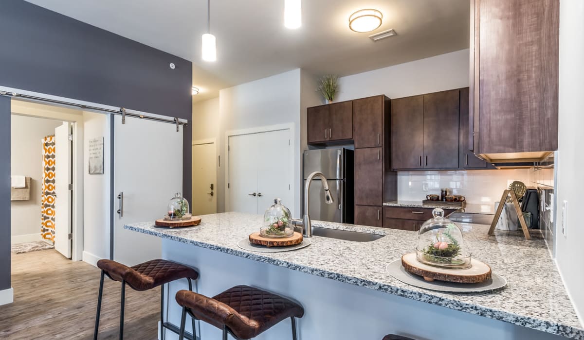 Well lit kitchen  at Echelon Luxury Apartments in Cincinnati, Ohio