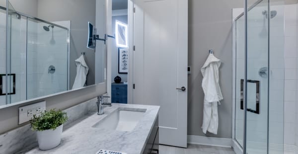 Luxury bathroom at The Barton in Clayton, Missouri