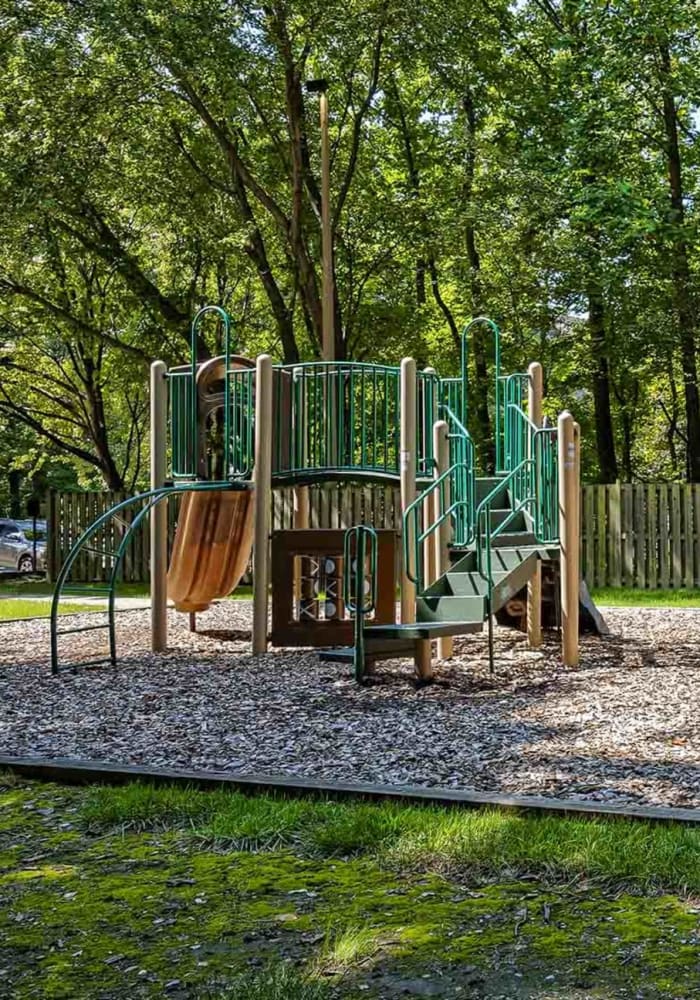 The outdoor community playground at Hunt Club in Gaithersburg, Maryland