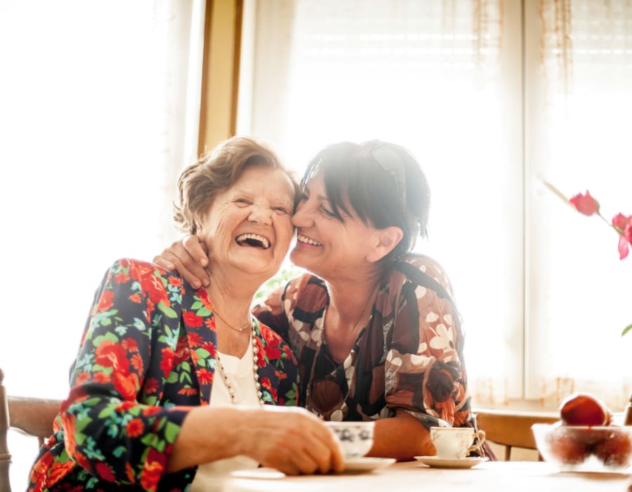 A resident and her daughter at Innovation Senior Living in Winter Park, Florida