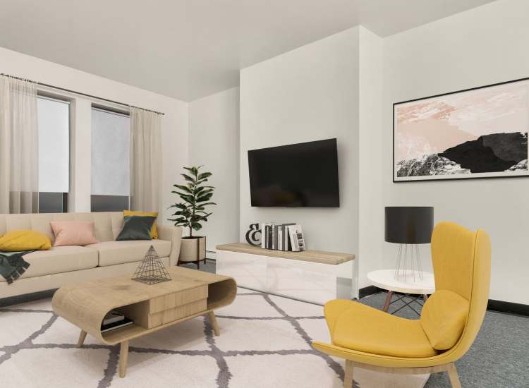 Open and airy living spaces at Commerce Apartments in Roxbury, Massachusetts