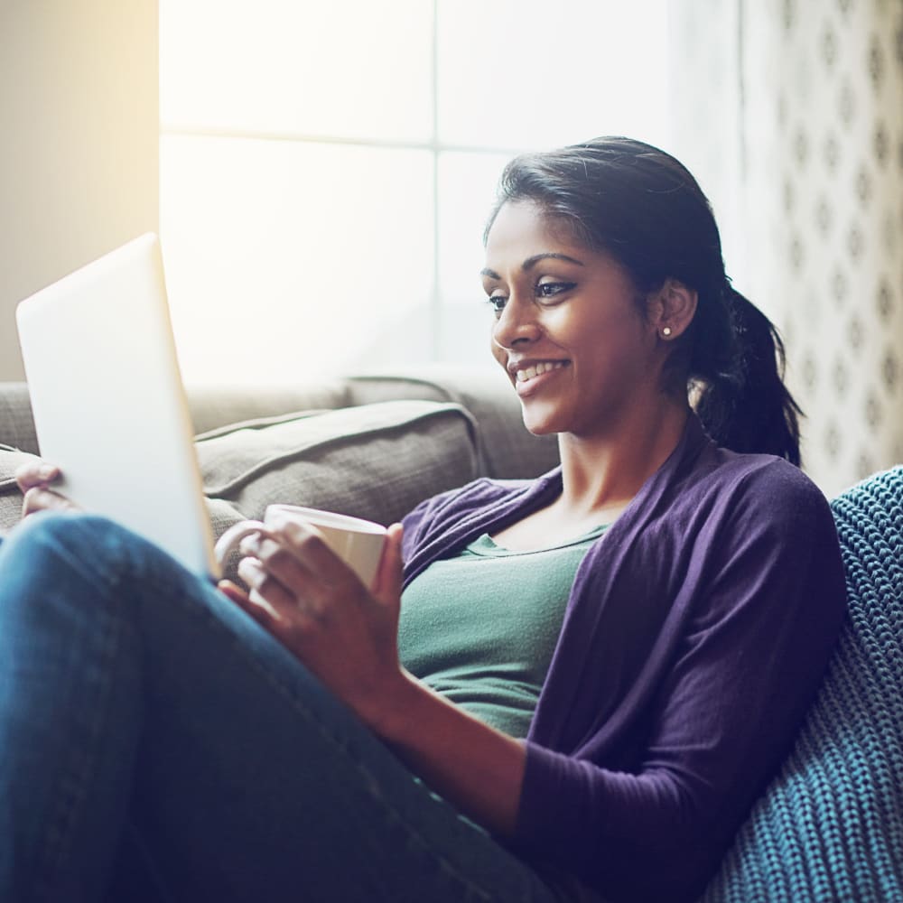 Resident studying in her home at Novo Stockbridge in Stockbridge, Georgia